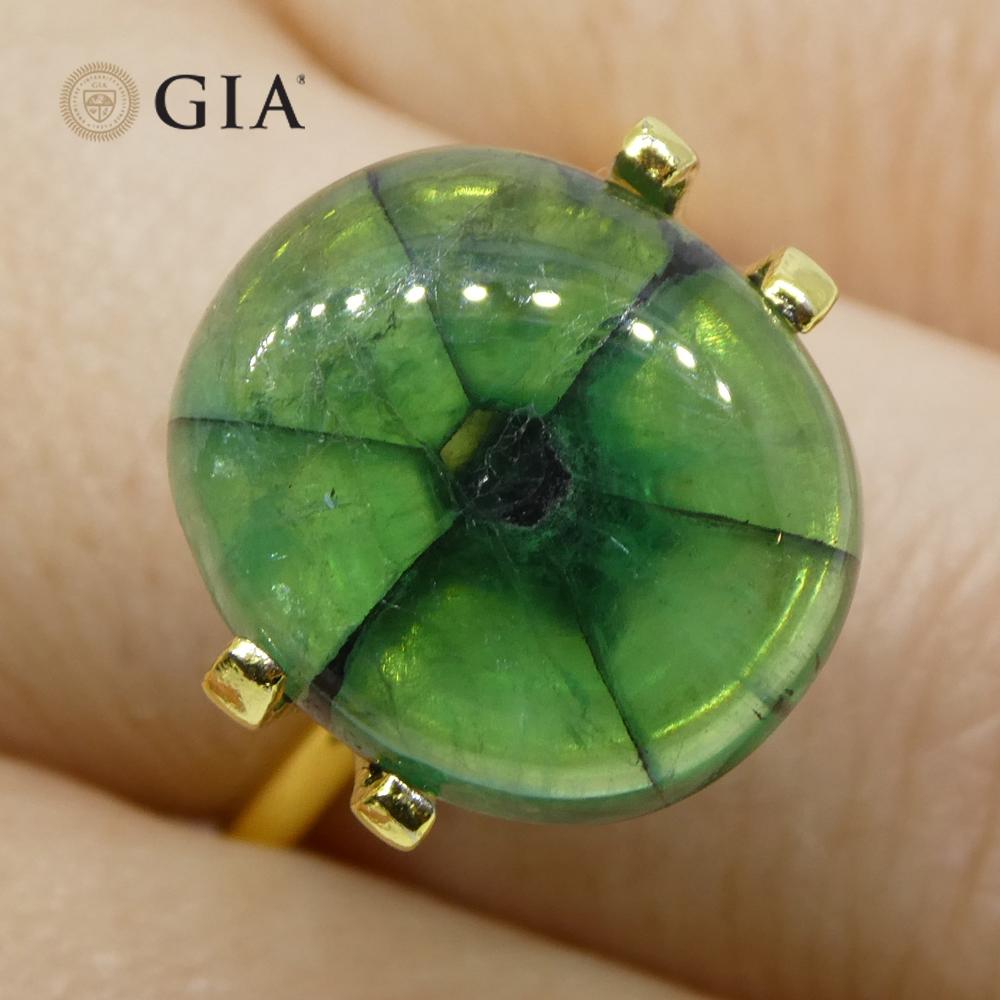 7.24ct Cushion Green and Black Trapiche Emerald GIA Certified Colombia   For Sale 9