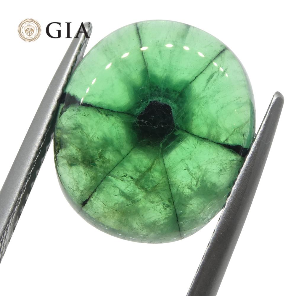 7.24ct Cushion Green and Black Trapiche Emerald GIA Certified Colombia   In New Condition For Sale In Toronto, Ontario