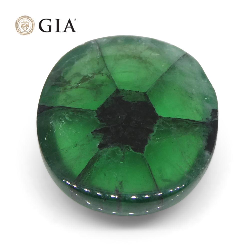 7.24ct Cushion Green and Black Trapiche Emerald GIA Certified Colombia   For Sale 1