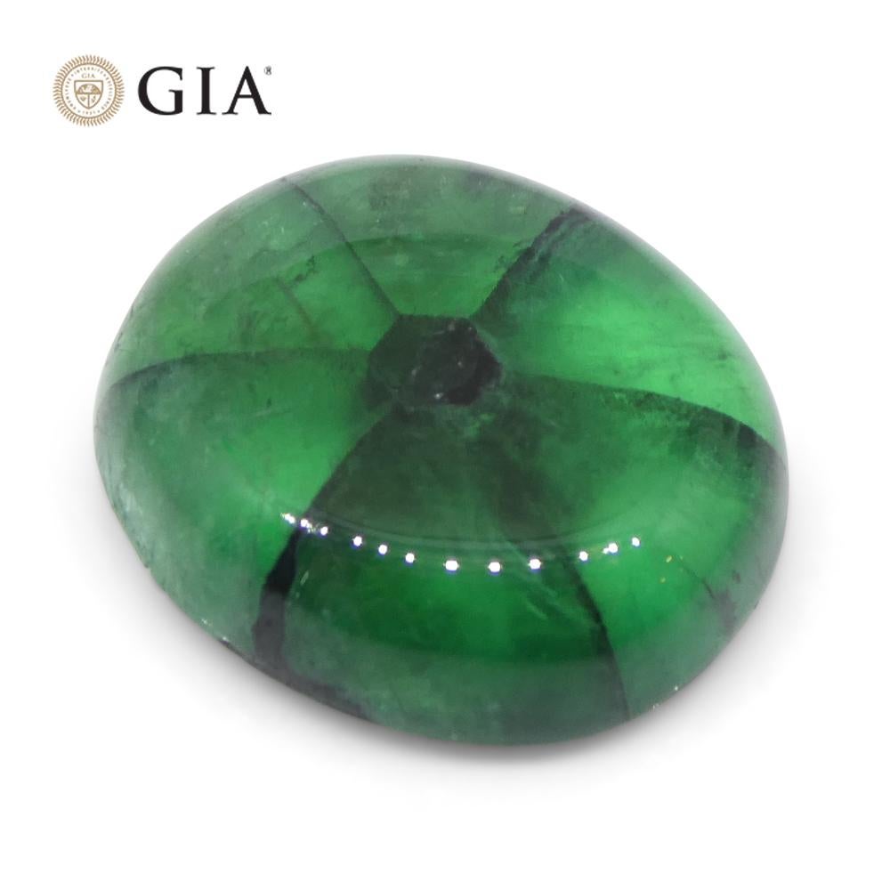 7.24ct Cushion Green and Black Trapiche Emerald GIA Certified Colombia   For Sale 2