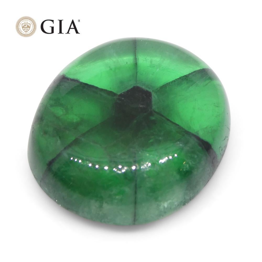 7.24ct Cushion Green and Black Trapiche Emerald GIA Certified Colombia   For Sale 3