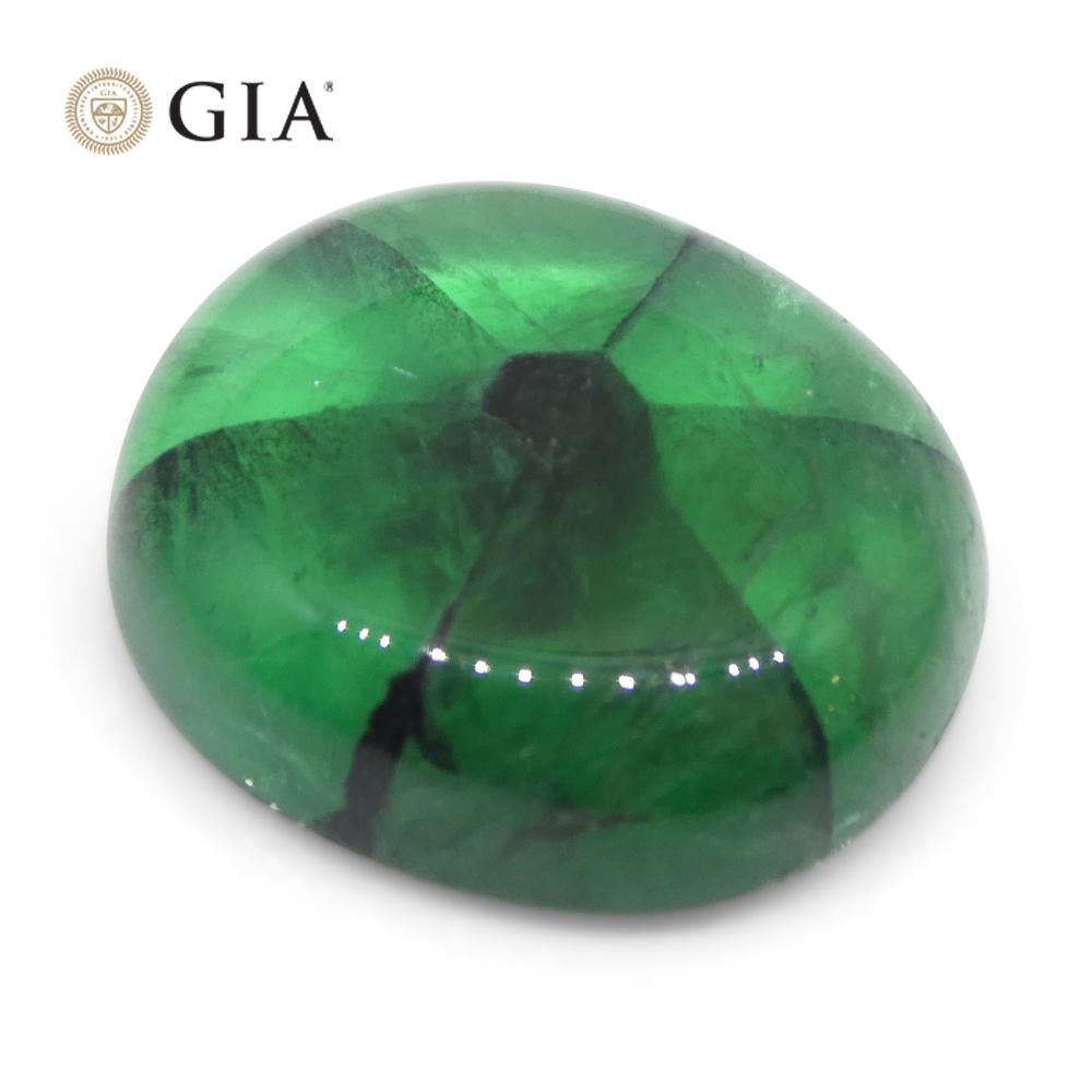 7.24ct Cushion Green and Black Trapiche Emerald GIA Certified Colombia   For Sale 4