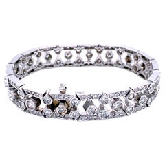 7.25 Carat Antique Design Diamond Tennis Bracelet