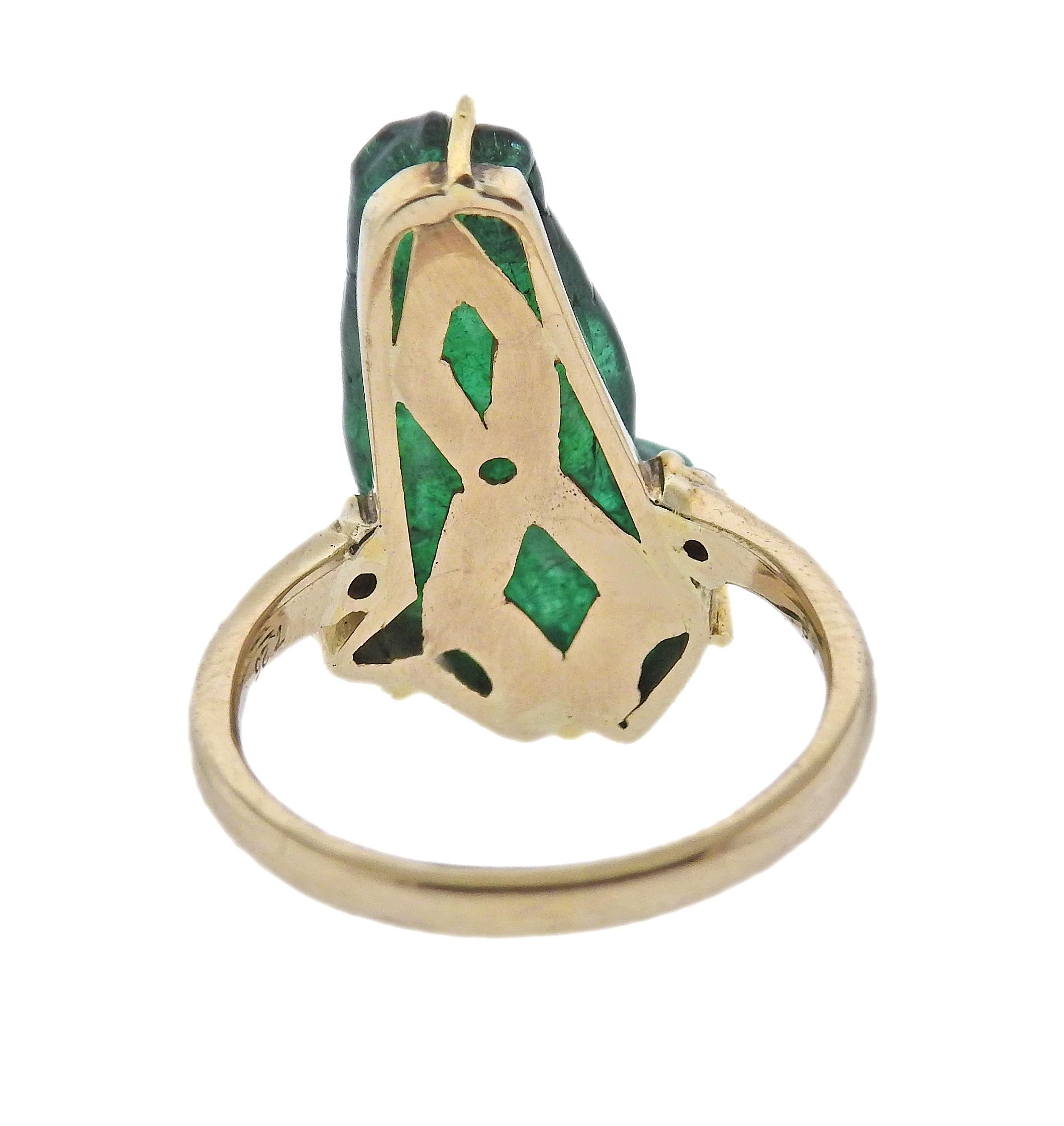 horse ring gold emerald