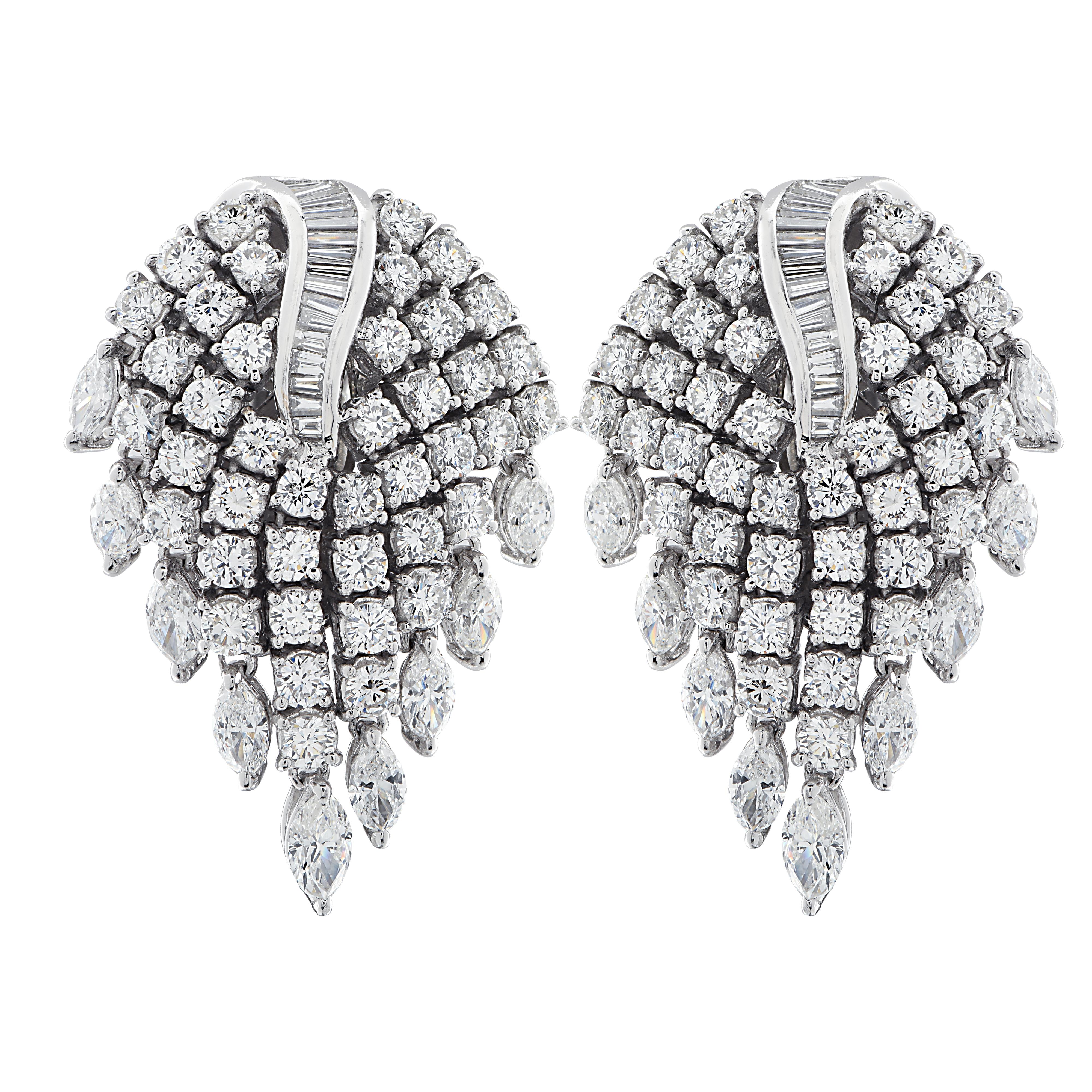 Modern 7.25 Carat Diamond Dangle Earrings