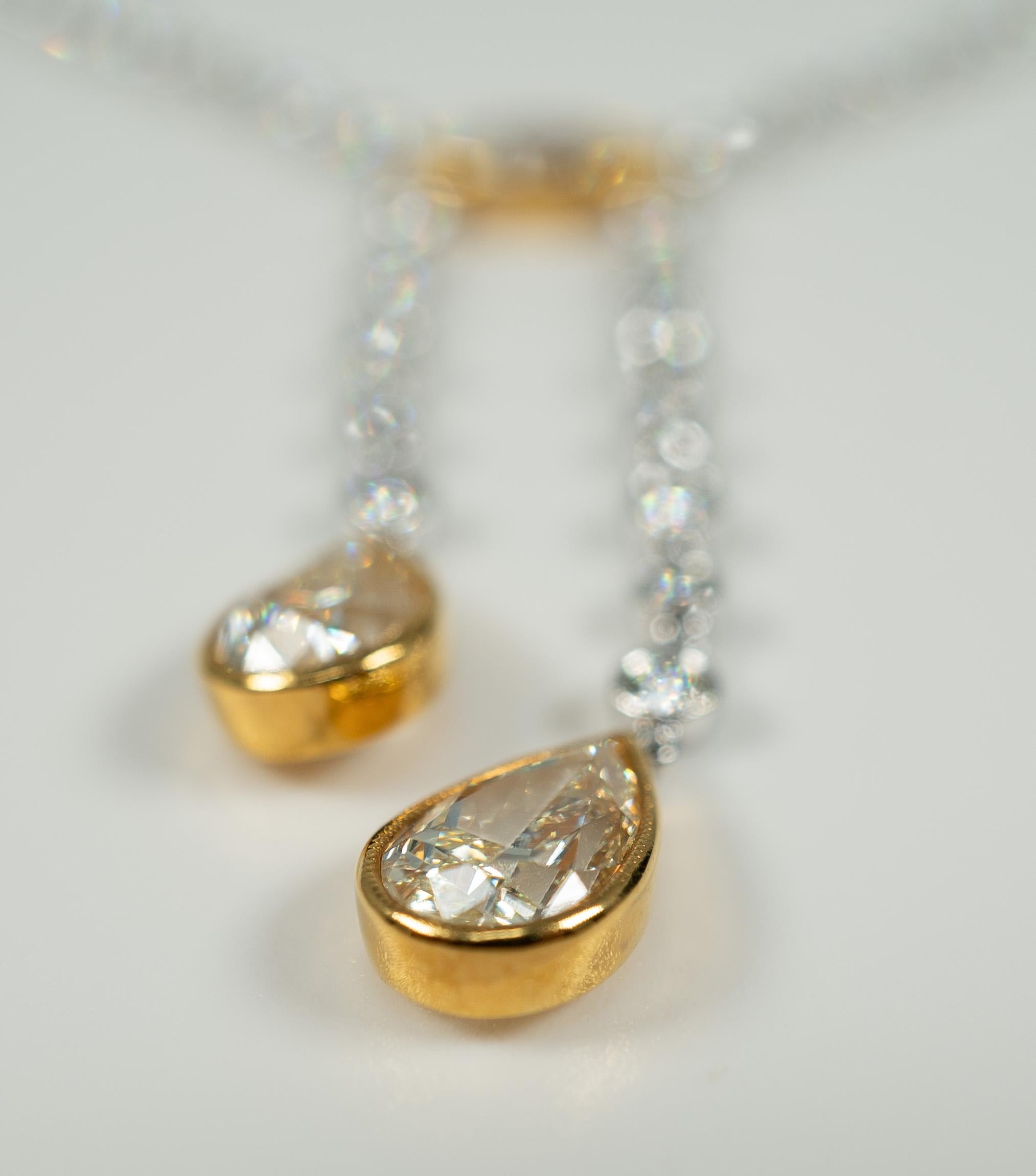 7.25 Carat Diamond Necklace in 18 Karat Gold In Good Condition For Sale In Dallas, TX