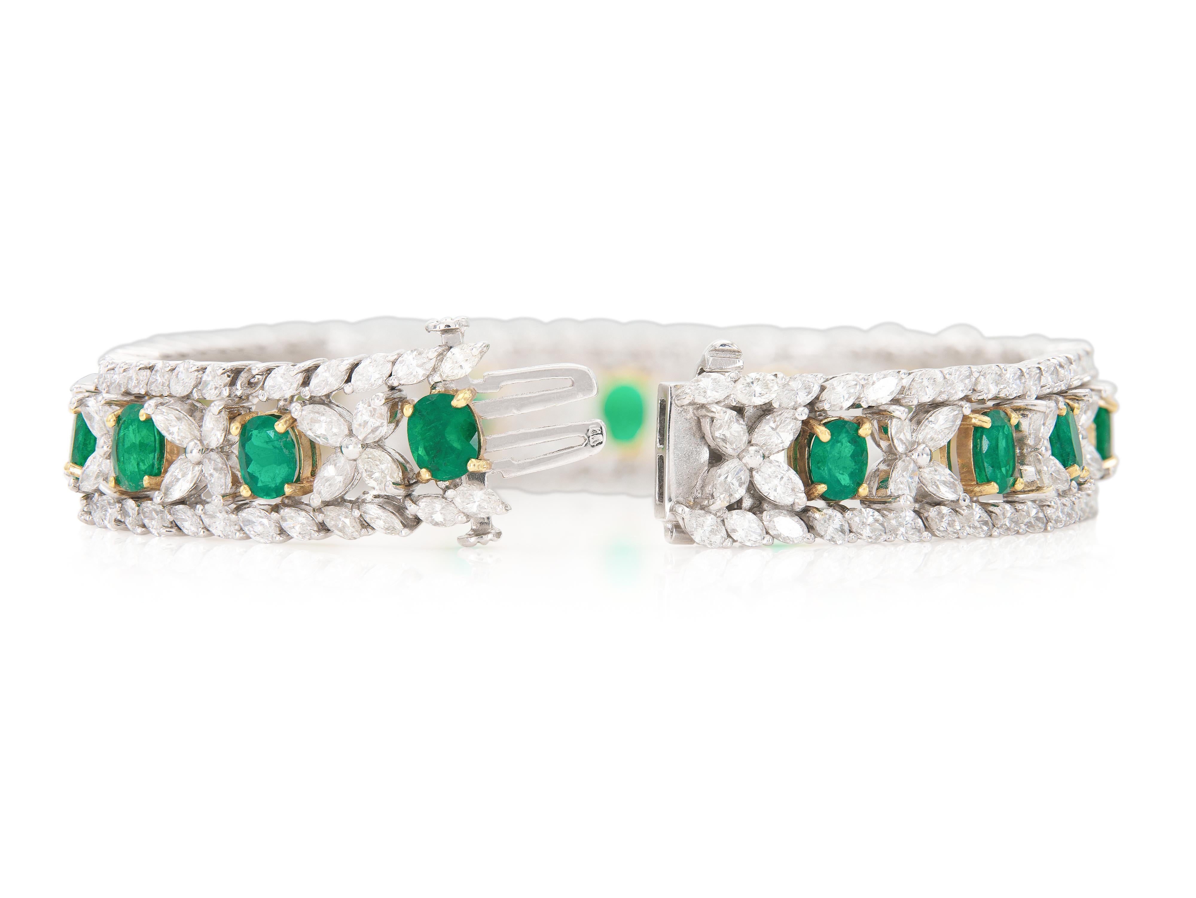 Bracelet d'émeraudes de 7,25 carats et de 12,90 carats Bon état - En vente à New York, NY