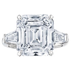 7.52 Carat Emerald Cut Diamond Platinum Engagement Ring