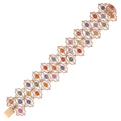 14.94 Carat Multi-Sapphire and Diamond Bracelet