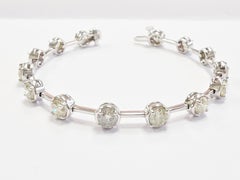 CLEARANCE, Pulsera de barra de diamantes naturales de 7,25 quilates y oro blanco de 14 quilates