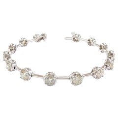 CLEARANCE, Pulsera de barra de diamantes naturales de 7,25 quilates y oro blanco de 14 quilates