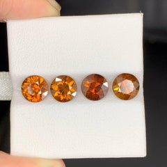 7.25 Carat Natural Loose 4 Piece Zircons Stones Lot Round Cut African Gemstone