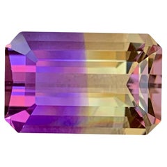 7.25 Carat Natural Loose Bi Color Ametrine Stone Emerald Cut Brazilian Gemstone