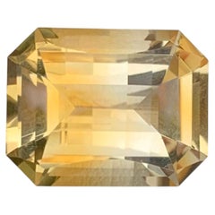 7.25 Carat Natural Loose Bi Colour Citrine Emerald Shape Gemstone