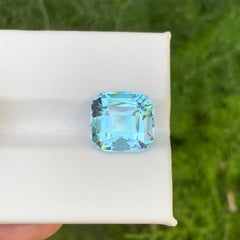 7.25 Carat Natural Loose Sky Blue Topaz Stone Cushion Cut African Gemstone