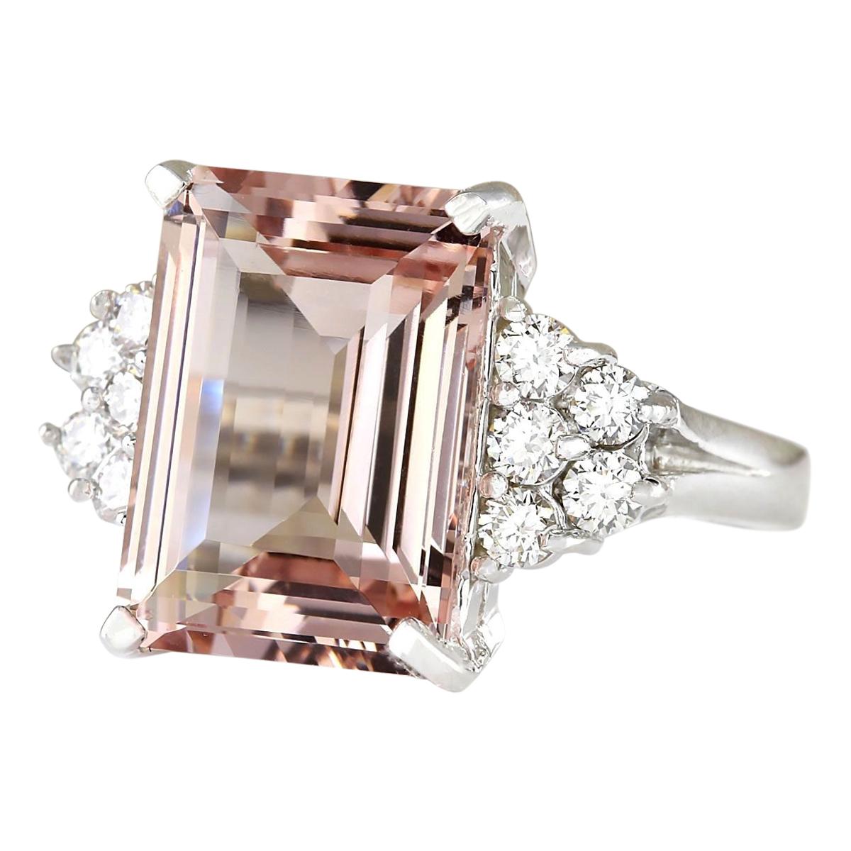 Introducing our exquisite 7.25 Carat Natural Morganite 14 Karat White Gold Diamond Ring, a true symbol of elegance and sophistication.
Crafted from luxurious 14K white gold, this stunning ring boasts a mesmerizing oval-shaped morganite stone