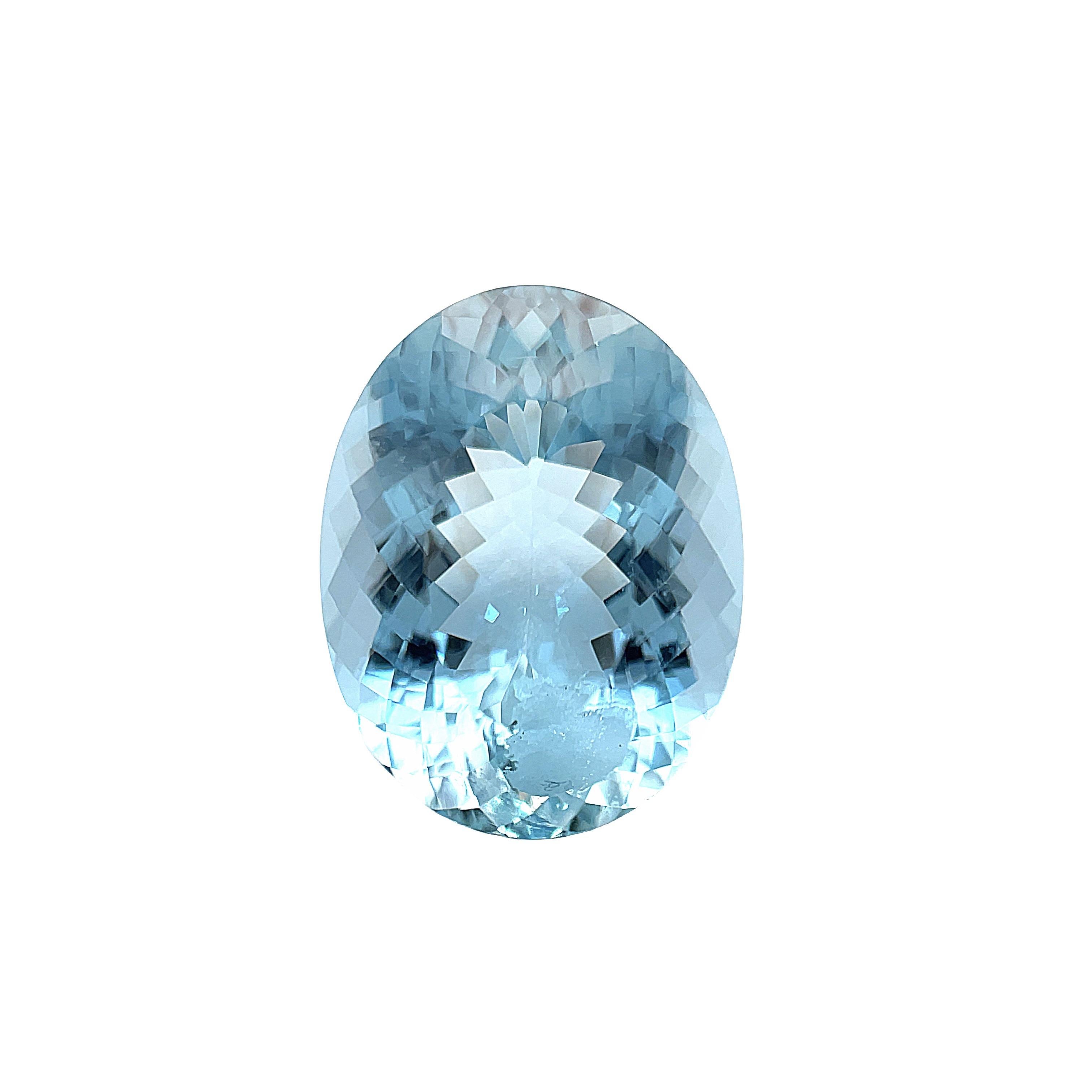 7.25 Carat Aquamarine Oval, Unset Loose Gemstone  In New Condition For Sale In Los Angeles, CA