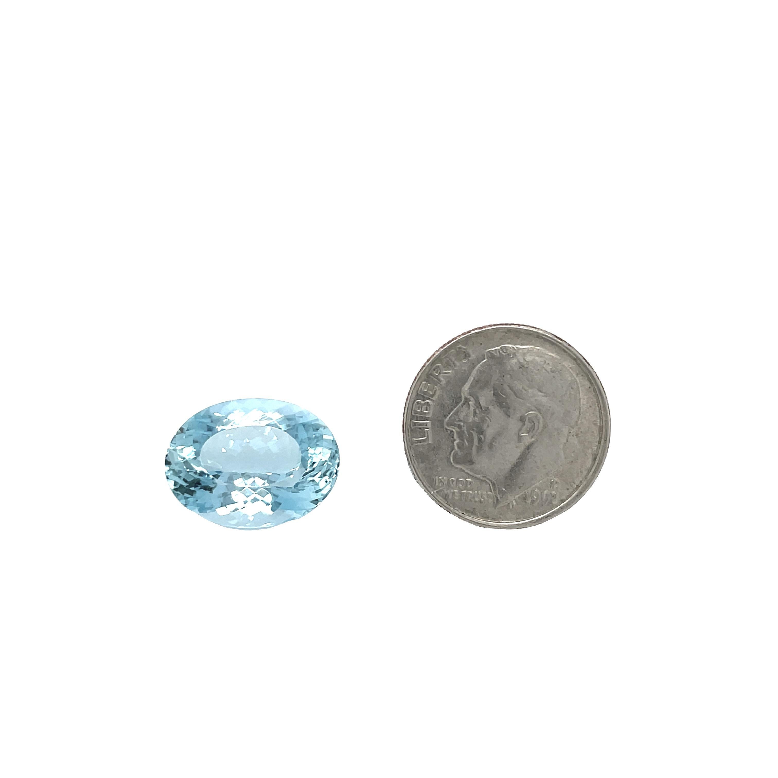 Aigue-marine ovale de 7,25 carats, pierre en vrac non sertie  Unisexe en vente
