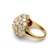 7.25 Carat Round Brilliant G VS1 Diamond 18K Yellow Gold Cluster Ring