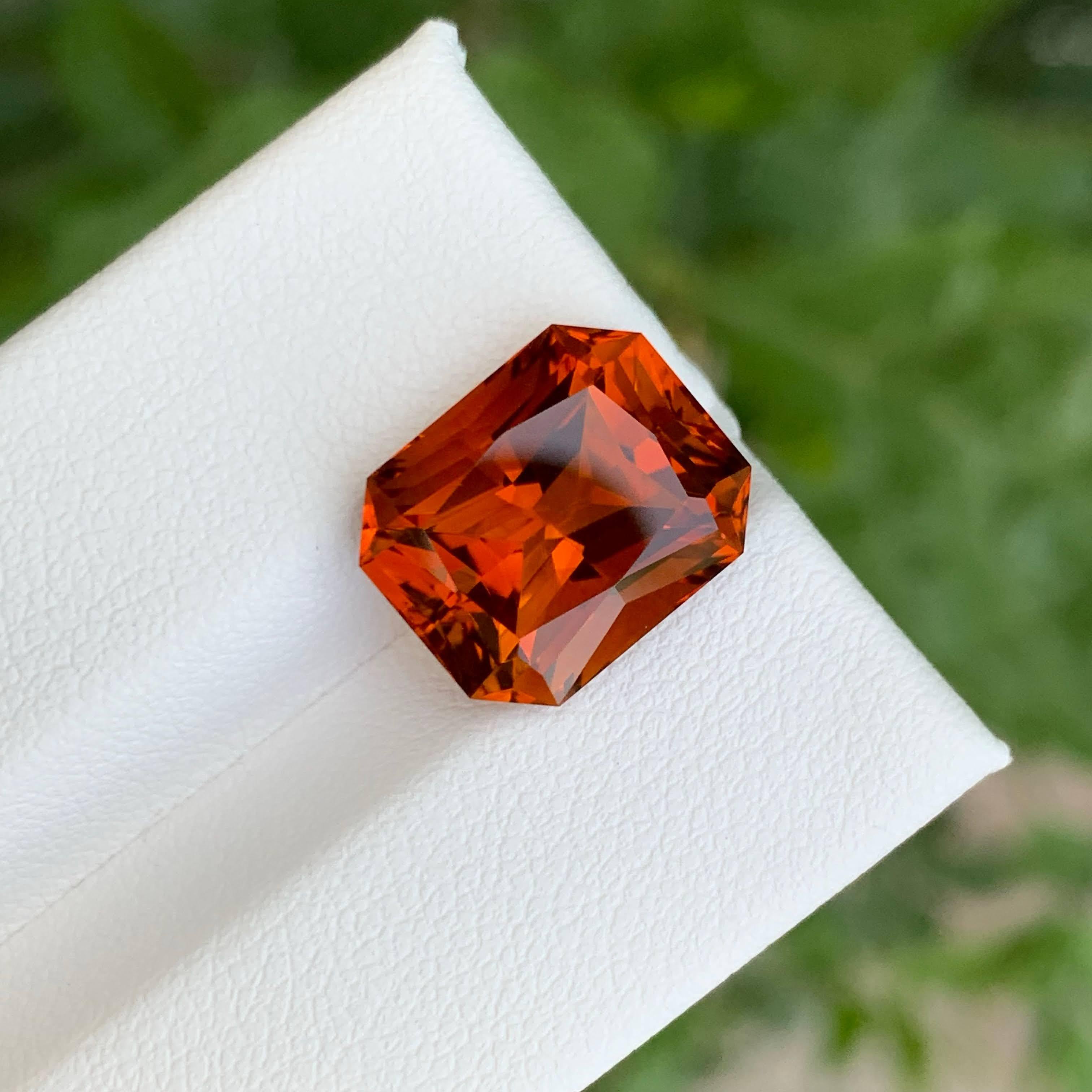 7.25 Karat Feuer Citrin Stein benutzerdefinierte Präzisionsschliff natürlichen brasilianischen Edelstein im Angebot 2
