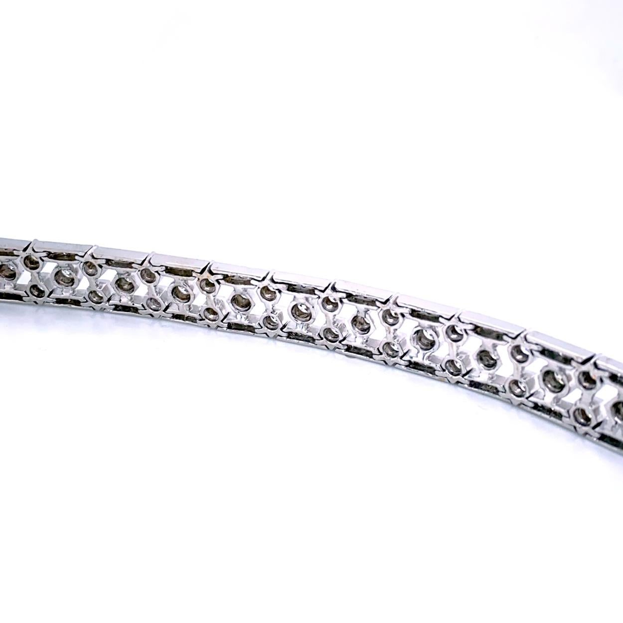 7.25 Carat Antique Design Diamond Tennis Bracelet In New Condition For Sale In Los Angeles, CA