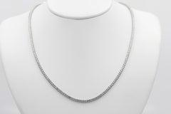7.25 CTW Round Cut Natural Diamond Tennis Necklace 14 Karat White Gold 18 Inches
