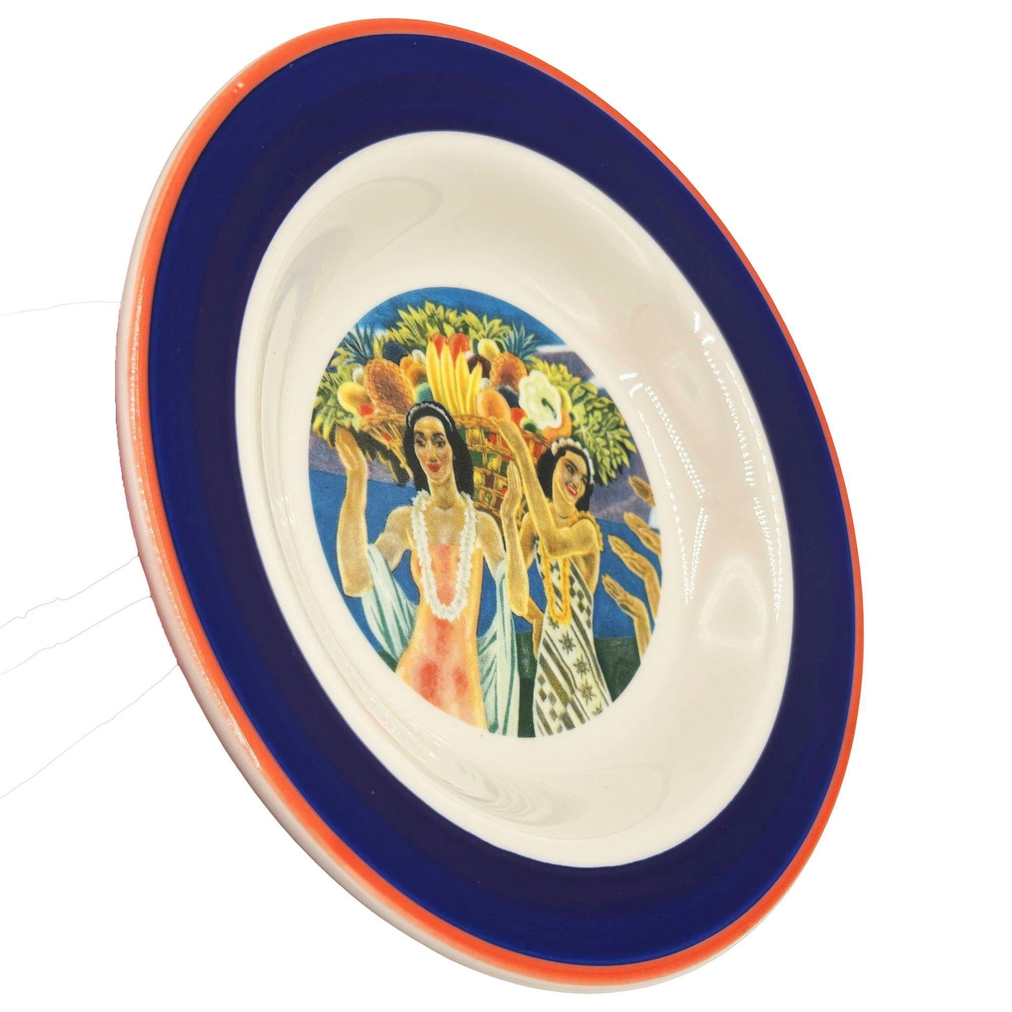Hawaiiana Ware 7.25'' ceramic serving plate featuring the 