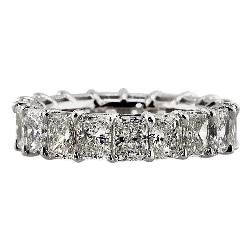 7.25ct Radiant Cut Diamond Eternity Band in 18k White Gold