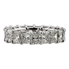 7.25ct Radiant Cut Diamond Eternity Band in 18k White Gold