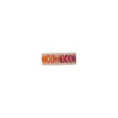 7.26 Carat Multi-Color Rainbow Sapphires Ring, Diamond in 18 Karat Gold