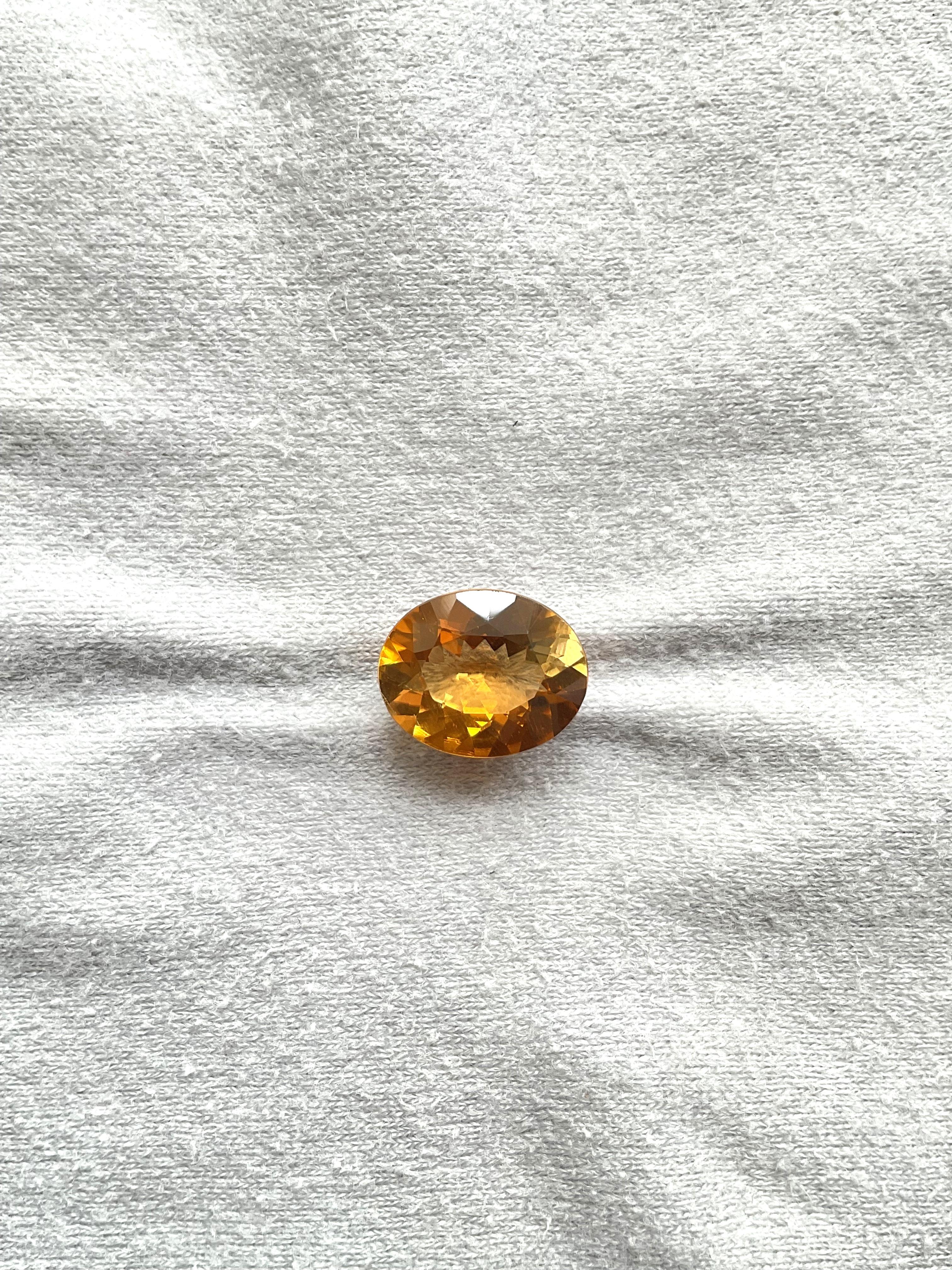 Oval Cut 7.26 Carat orange Tourmaline Oval Faceted cutstone Fine Jewelry Natural Gemstone For Sale