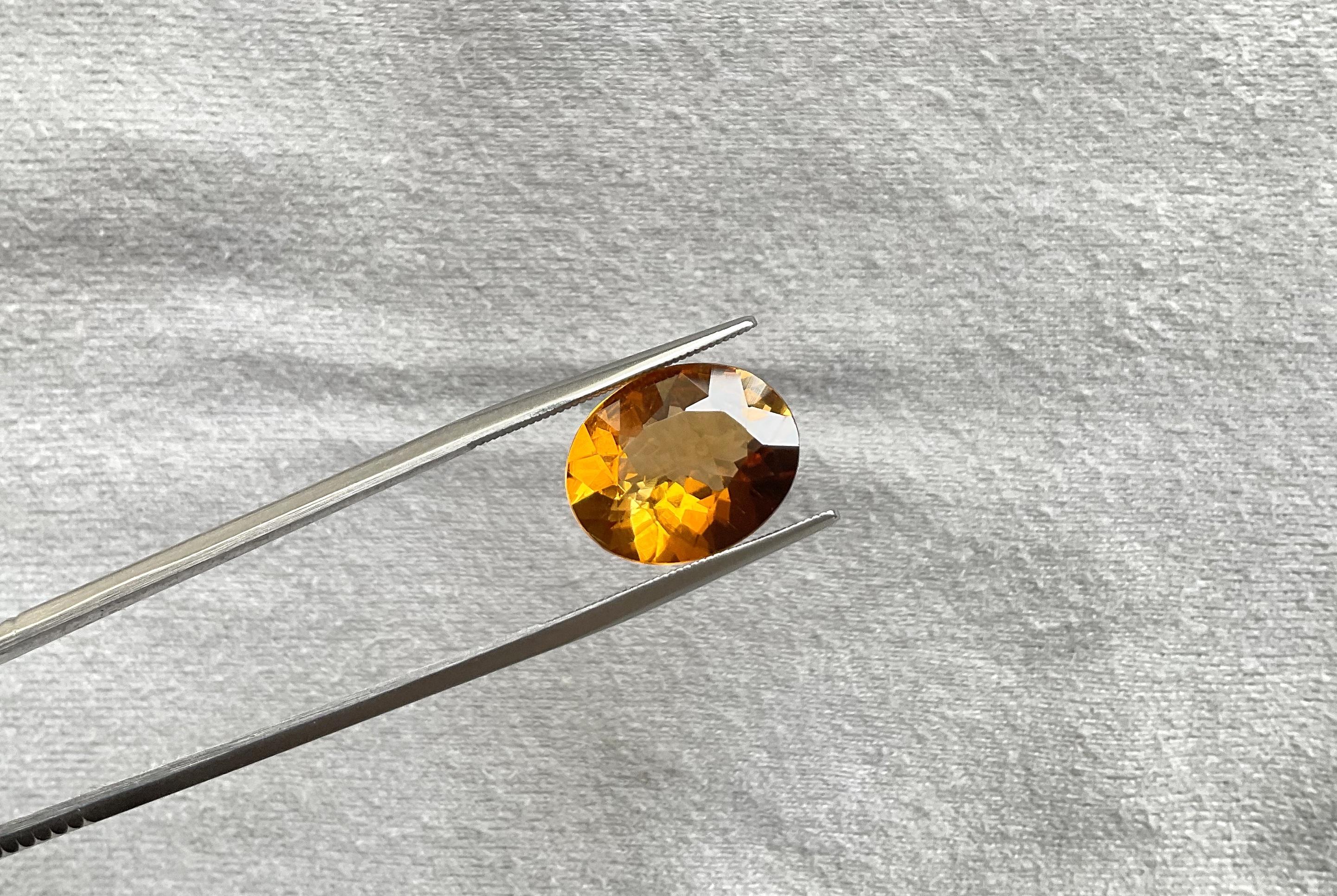 7.26 Carat orange Tourmaline Oval Faceted cutstone Fine Jewelry Natural Gemstone In New Condition For Sale In Jaipur, RJ