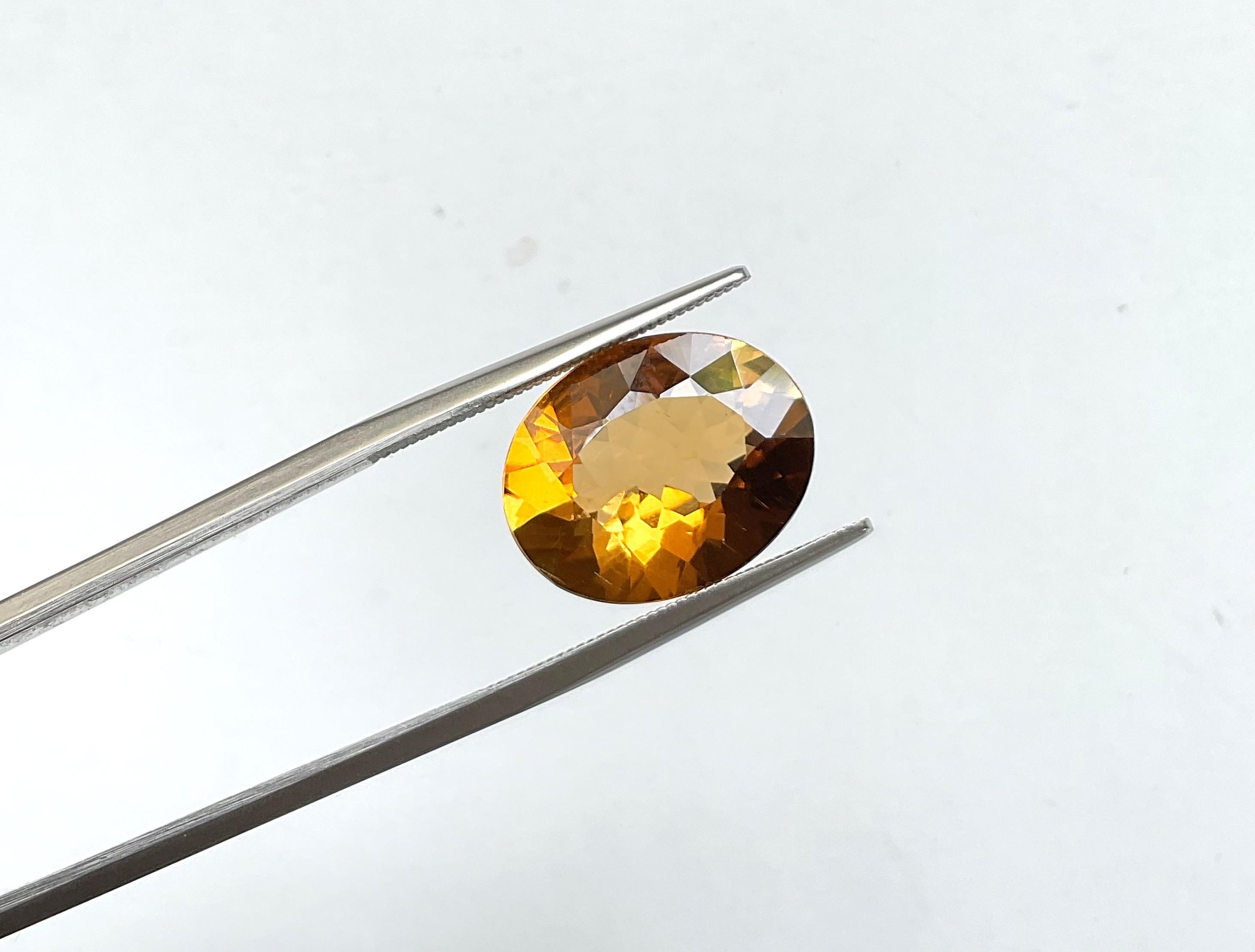 7.26 Carat orange Tourmaline Oval Faceted cutstone Fine Jewelry Natural Gemstone For Sale 1