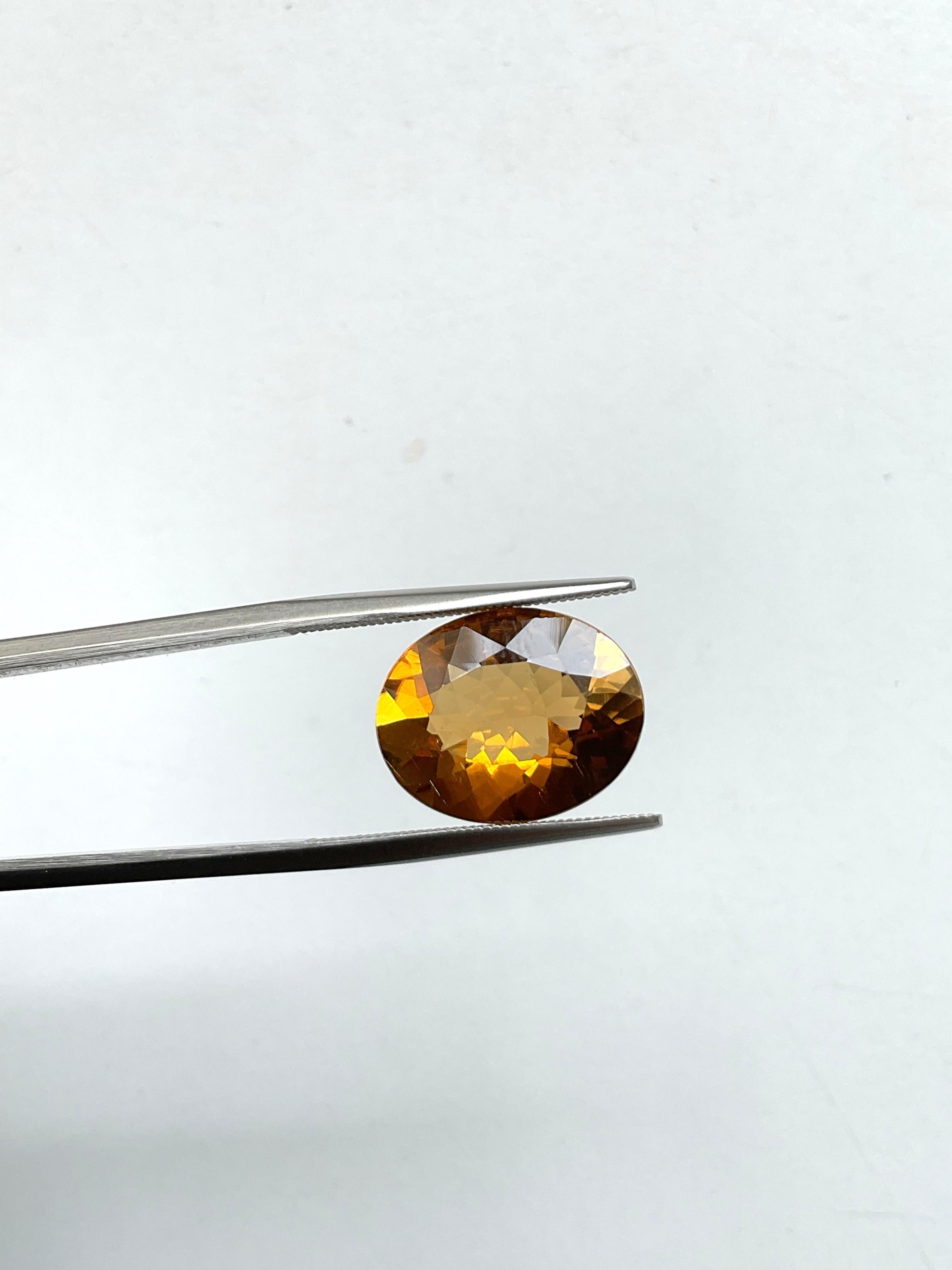 7.26 Carat orange Tourmaline Oval Faceted cutstone Fine Jewelry Natural Gemstone For Sale 2