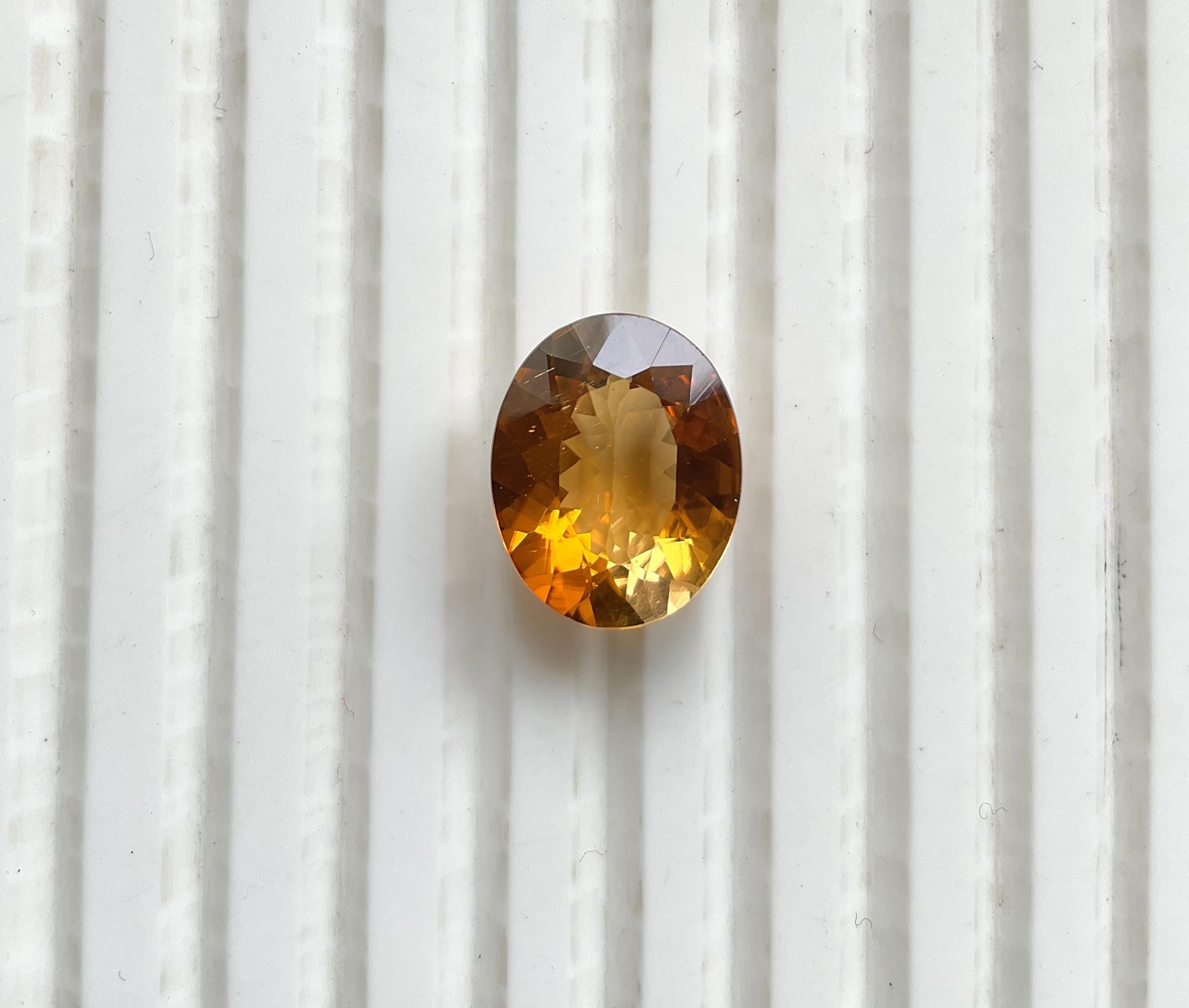 7.26 Carat orange Tourmaline Oval Faceted cutstone Fine Jewelry Natural Gemstone For Sale 3