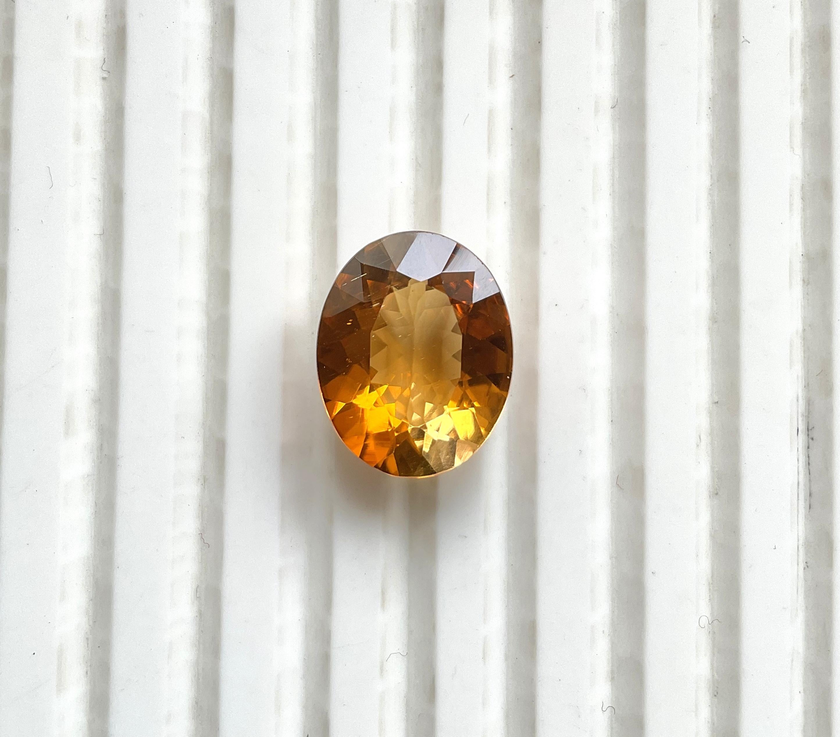 7.26 Carat orange Tourmaline Oval Faceted cutstone Fine Jewelry Natural Gemstone For Sale 4