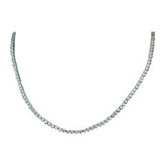 7.26 Karat runder Diamant-Tennis-Halskette