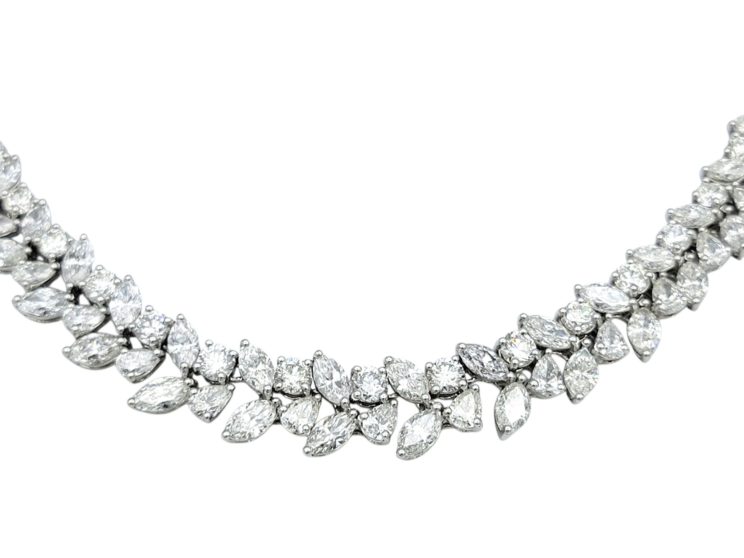 72,66 Karat Rund, Birne & Marquise Diamant Halskette 18 Karat Gold (Zeitgenössisch) im Angebot