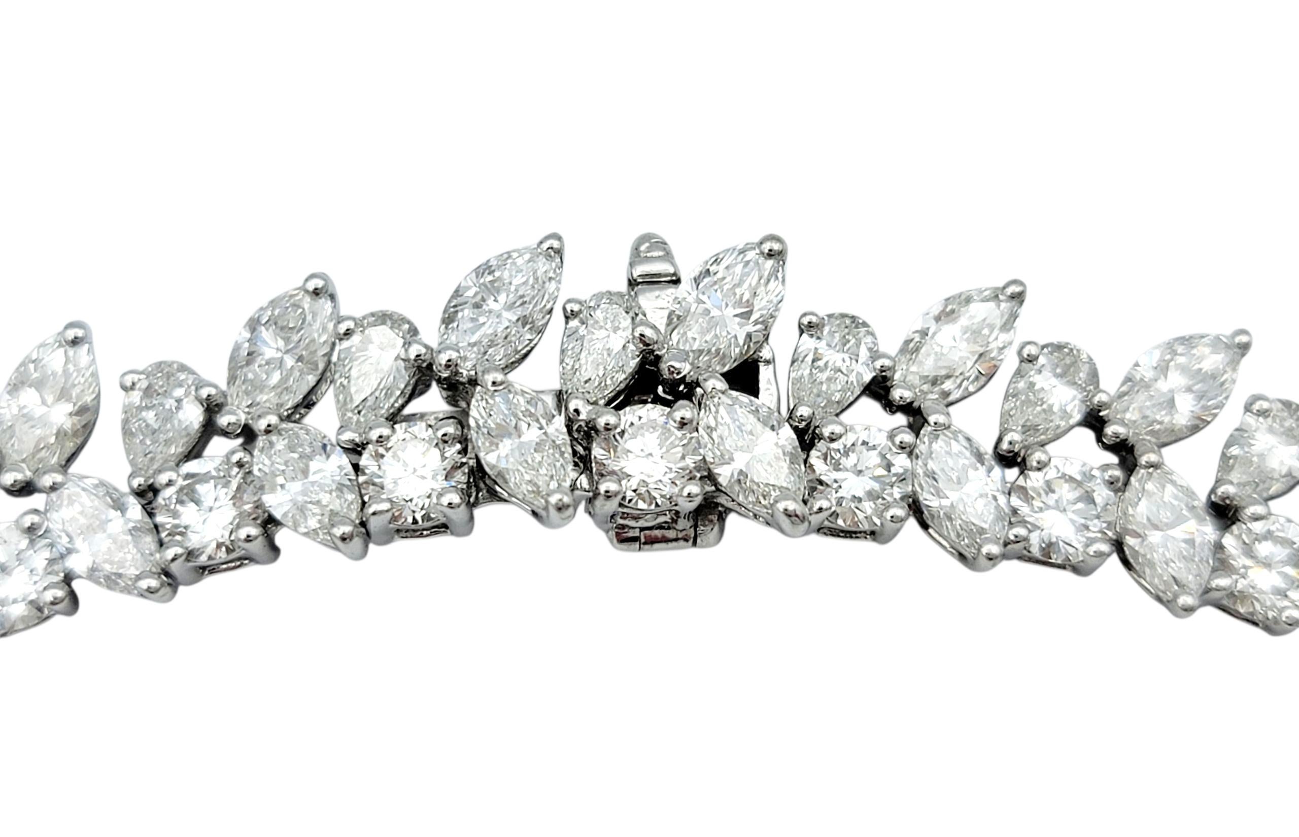 72,66 Karat Rund, Birne & Marquise Diamant Halskette 18 Karat Gold Damen im Angebot