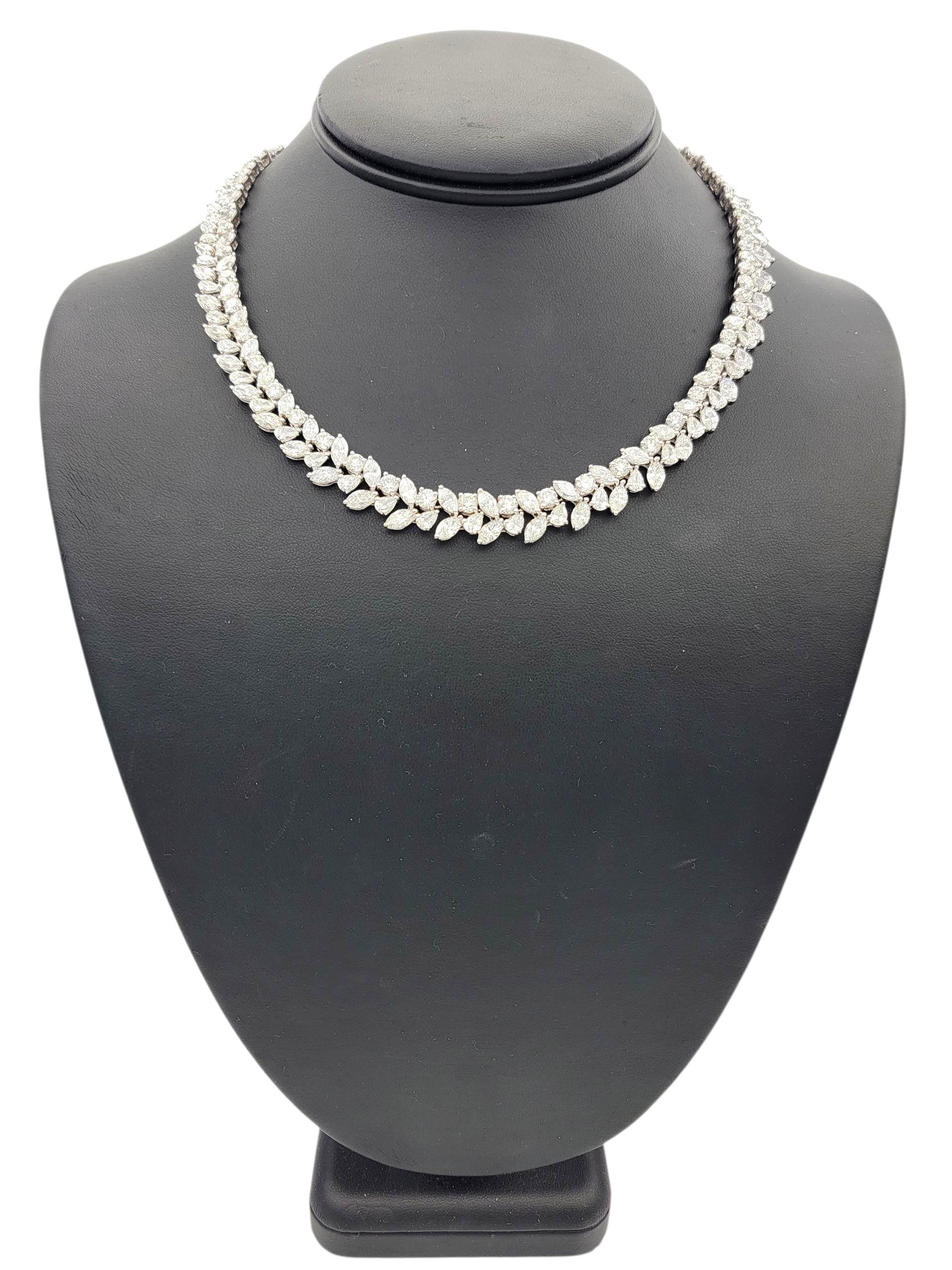 72,66 Karat Rund, Birne & Marquise Diamant Halskette 18 Karat Gold im Angebot 3