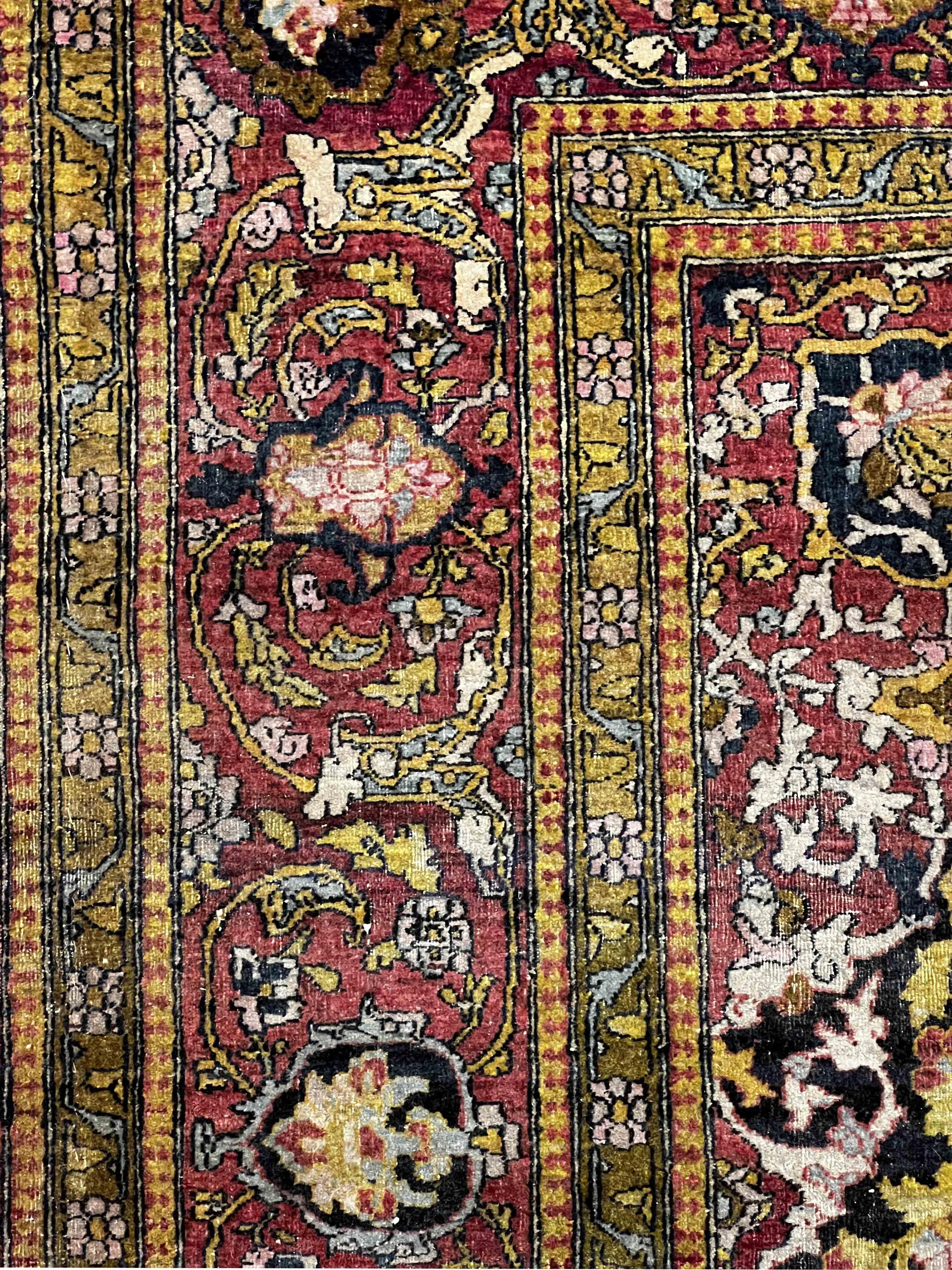 727, Schöner Vintage-Teppich mit Blumenmuster im Angebot 5