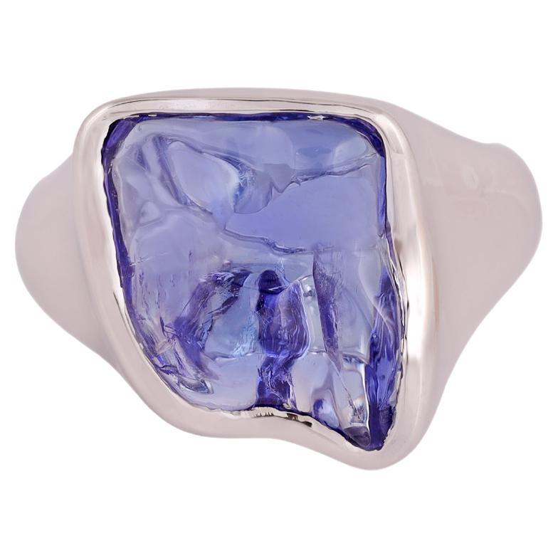 Natural Raw Aquamarine Tumbled Ring For Sale