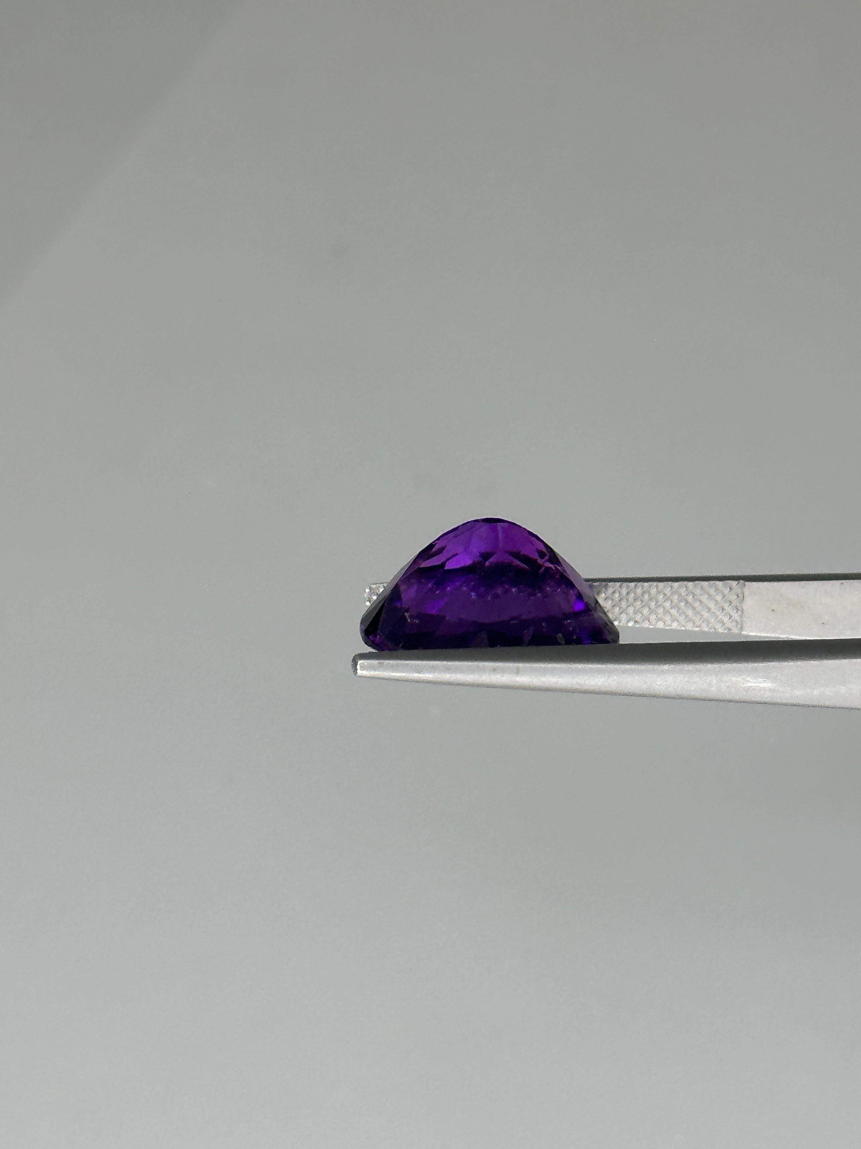 Oval Cut 7.28 Carat Deep Purple Amethyst