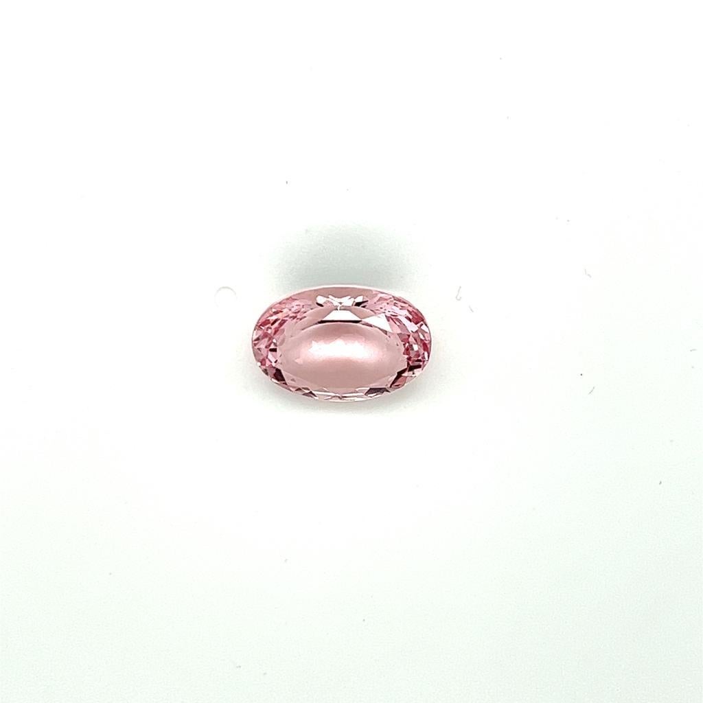 7.28 Carat Natural Pink Morganite Oval Cut  Eye Clean Clarity Loose Gemstone In New Condition For Sale In New York, NY