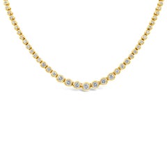 Roman Malakov 7.10 Carats Total Round Brilliant Cut Diamond Riviera Necklace