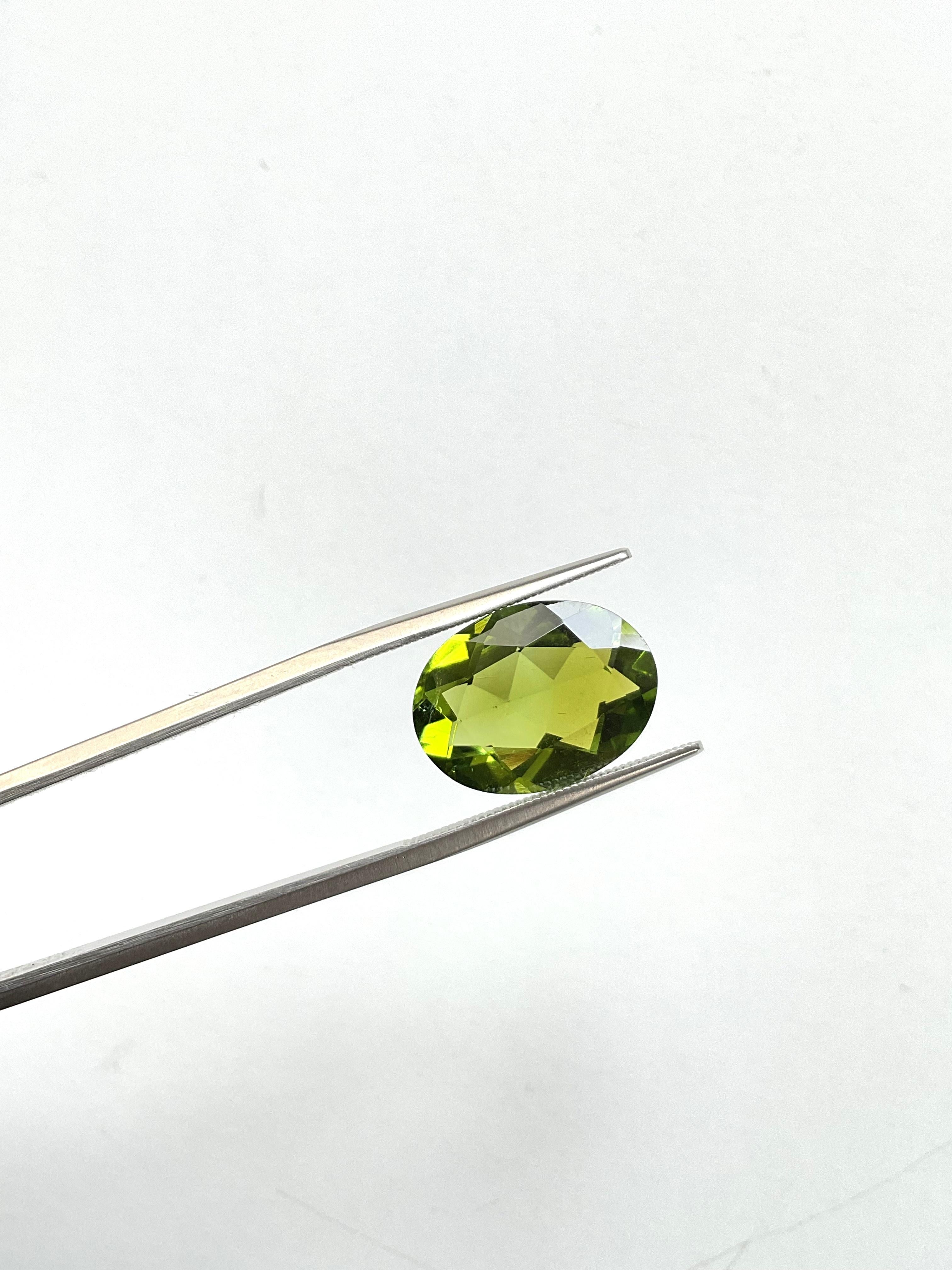 7,28 carati di tormalina verde ovale sfaccettata Pietra da taglio Fine Gioielleria Gemma naturale In condizioni Nuovo in vendita a Jaipur, RJ