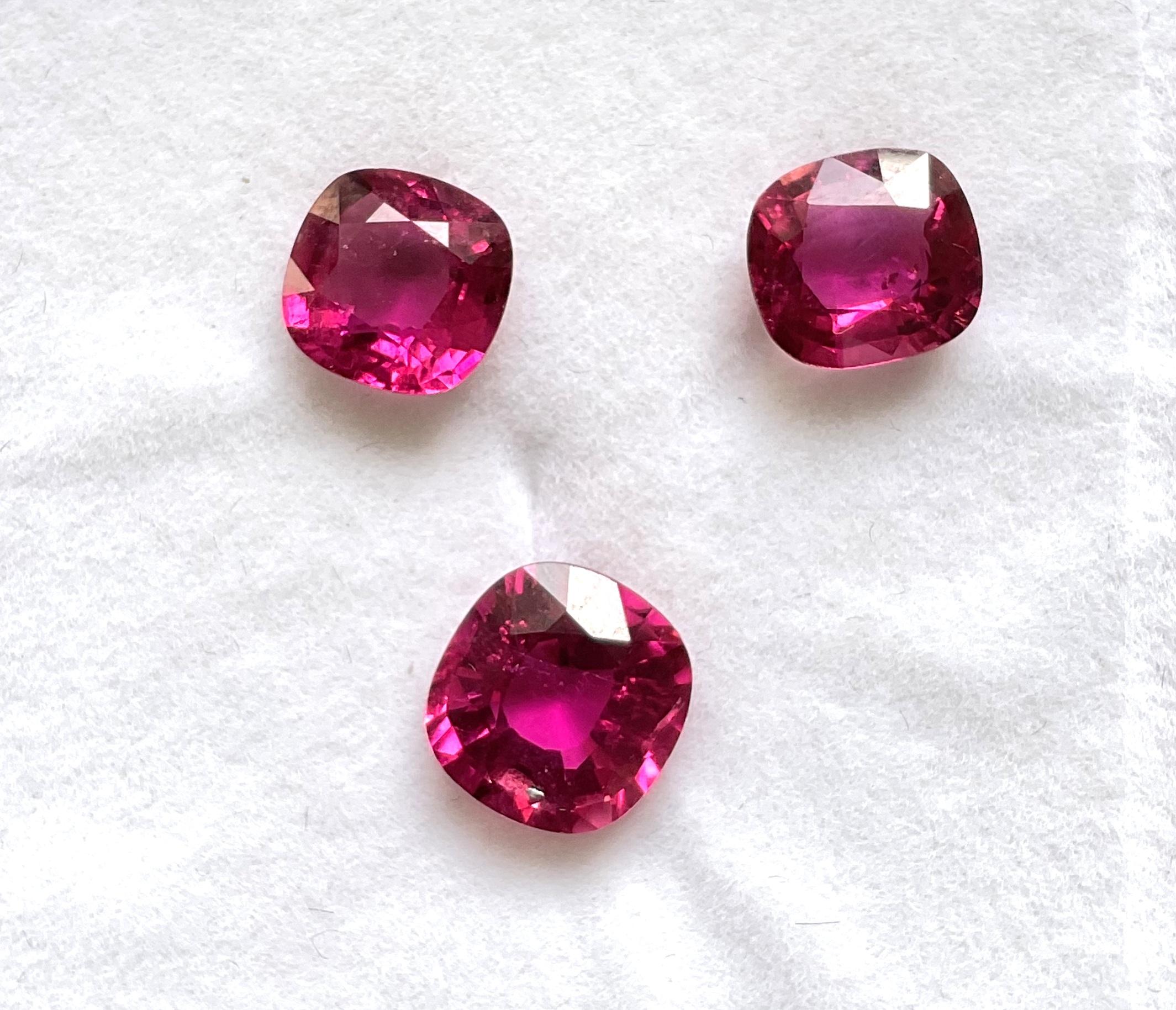 7.28 Carats Rubellite Tourmaline Cushion Cut Stone For Fine Jewelry Natural Gem Corte cojín en venta
