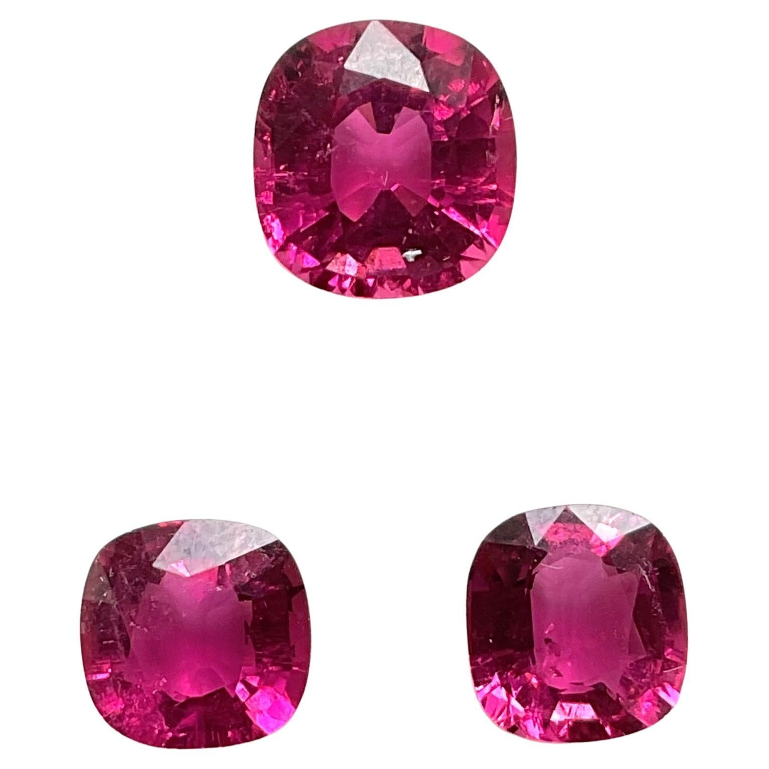 7.28 Carats Rubellite Tourmaline Cushion Cut Stone For Fine Jewelry Natural Gem