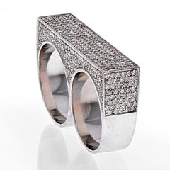7.28 Cttw Platinum Mens Double Knuckle Diamond Ring