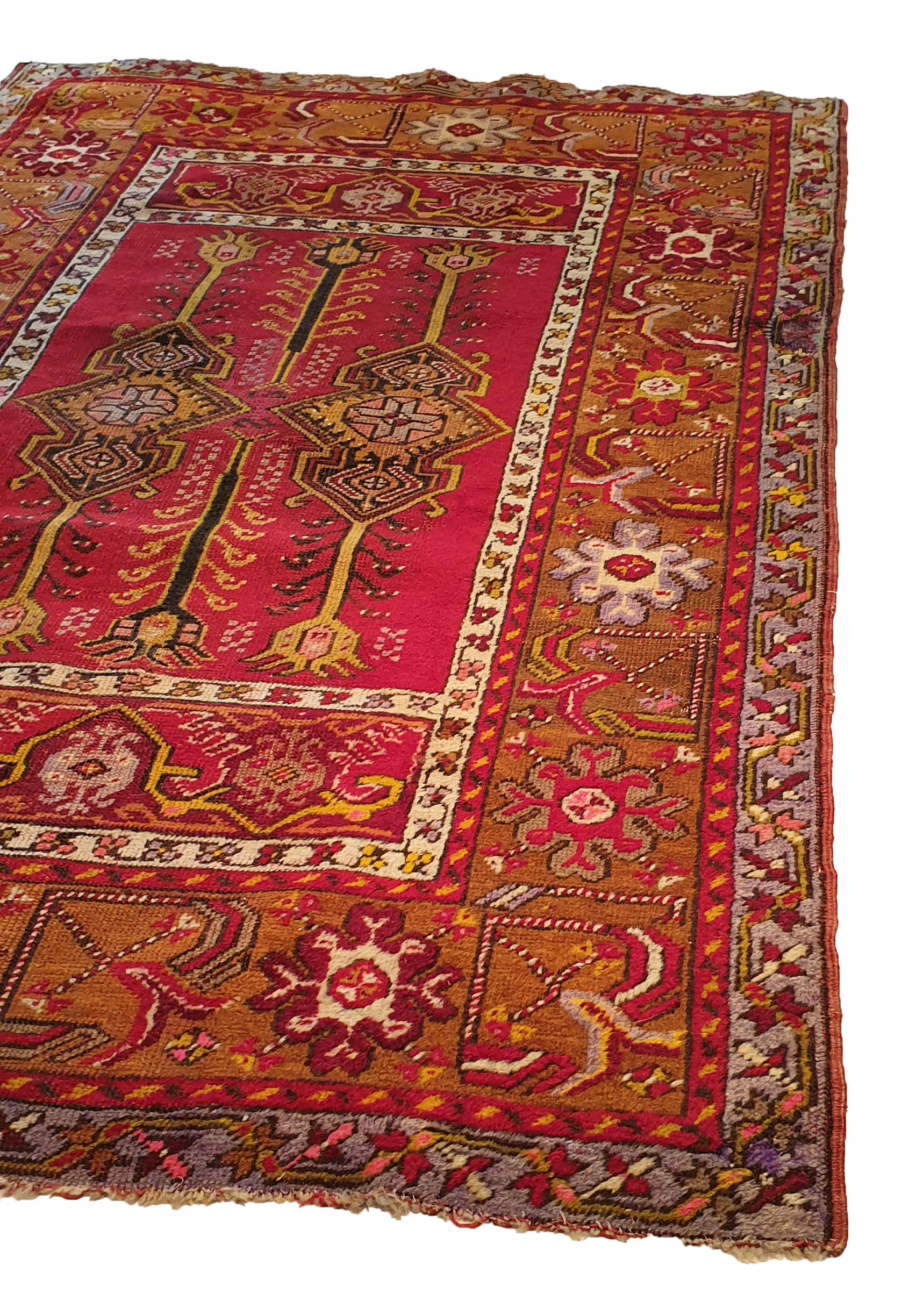 Rustic  Kirchir Turkish Carpet, 19th Century - N° 728 For Sale